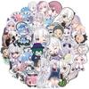 50 pegatinas de vida desde cero en otro mundo, Rem, Emilia, Beatrix, artículos de anime