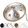 Tambor Handpan de Grado Profesional en Re Menor, un Instrumento de Nivel de Presentación, Forjado a Mano, Tambor de Lengua de Acero Etéreo