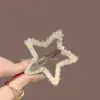 Exquisita Horquilla de Estrella de Cinco Puntas con Perlas de Cristal, Lujo Accesible y Pinza de Borde de Gama Alta, Nuevo Elegante Pinza para Flequillo, Accesorio para el Cabello