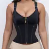 Espartilho Modelador Reforçado com Barbatanas Transfronteiriço para Mulheres, Colete com Controle de Barriga, Top Modelador para a Parte Superior do Corpo