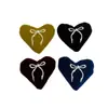 Estilo Coreano Terciopelo Bordado Lazo Corazón de Melocotón Accesorios DIY Accesorios para el Cabello Accesorios para Ropa Zapatos Calcetines Bolsas Funda para Teléfono Móvil Materiales