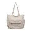 Bolso de Mano Ligero Estilo Mori Japonés con Múltiples Compartimentos Bolso de Hombro Impermeable Casual Versátil para el Trabajo Bolso Tote Bolso de Tela