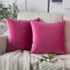 Fundas de cojín para sofá de tela modernas minimalistas hechas a medida, un producto popular transfronterizo, con fundas de cojín decorativo de terciopelo de color liso (relleno no incluido)