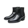 Botas Martin de punta altas transfronterizas, Botines Chelsea de suela gruesa para hombre que aumentan la altura, Botines cortos tipo slip-on para hombre de estilo británico