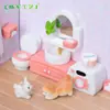Móveis e acessórios criativos e adoráveis para casa de bonecas de banheiro, decorações DIY de paisagem em miniatura e pequenos enfeites para decoração de casa