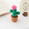 Árvore de Natal de Crochê Feita à Mão Cogumelo Narciso Planta em Vaso de Lã Presente de Feriado Decoração de Mesa