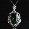 Tiktok Taobao Kuaishou transmisión en vivo venta caliente imitación esmeralda natural color rojo paloma sangre tesoro colgante collar de lujo totalmente diamantes