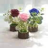 127 flores artificiais plantas verdes ornamentos casa interior sala de estar pequeno rosa bonsai plástico flor falsa flor em vaso