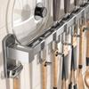Estante de almacenamiento para ollas y palas de cocina, colgador de cucharas y palas montado en la pared, soporte con gancho, soporte para cuchillos, artefacto de almacenamiento sin perforaciones