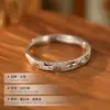 Anel Céu Estrelado de Prata S925 para Mulheres, Super Brilhante, Design de Alto Padrão, Anel Aberto, Exquisito Anel de Dedo Indicador de Luxo Leve, Presente de Aniversário