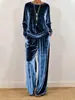 Nuevo Traje Casual de Mujer para Otoño/Invierno 2025: Suéter de Cuello Redondo de Manga Larga y Pantalones Largos de Terciopelo Multicolor