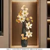 Adorno de jarrón cerámico con patrón de sombra de piedra en forma de gota de agua, estilo vintage, para entrada y nicho, soporte para flores esbelto y creativo, venta directa de fábrica