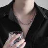 Colar Masculino Aço Titânio Não Desbota Hip-Hop Popular High-End Versátil Corrente de Roupa Simples Personalizado Acessórios Retrô Joias