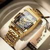 Moda Barril Motocicleta Tira de Engranaje Reloj Hueco Tourbillon Reloj de Cuero para Hombre Personalizado Impermeable Luminoso Transfronterizo
