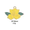 Flores, Bolas Bordadas, Plantas Coloridas de Liga Metálica com Gotejamento de Óleo, Acessórios de Liga Metálica de Girassol, Pulseiras, Colares e Joias