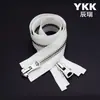 Venta al por mayor en stock del fabricante de cremalleras YKK, No. 5 cremalleras de cobre blanco metálico, cremalleras blancas y negras para uso en ropa, chaquetas y tapetas