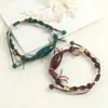 Pulsera de Cerámica Vintage Jingdezhen, Estilo Étnico Trenzado con Cuerda y Perlas, Joyería Hecha a Mano para Mujer con un Toque de Lujo Discreto