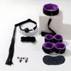 Conjunto de pelúcia erótica SM para bondage, algemas, coleira, chicote, brinquedos de treinamento, produtos para adultos para casais, conjunto de espinhos