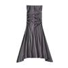 2022 Novo Estilo Coreano ins Super Popular Saia Longa Feminina Estilo Hong Kong Elegante Cintura Alta Plissada Cauda de Peixe Quadril Saia