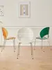 Respaldo de Silla de Comedor Nórdico Diseño de Concha Silla de Ocio Diseñador Taburete B&B Silla de Café Hotel Acrílico Hogar