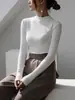 Nueva Camiseta Térmica de Mujer Otoño/Invierno 2026, Camiseta de Manga Larga Gruesa de Alta Calidad con Cuello Semi-Alto, Top Ajustado