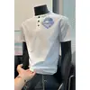 Camiseta Masculina Henley Cor Sólida Retro Verão Tendência Marca Esportiva Secagem Rápida Solta Casual Simples Versátil Manga Curta