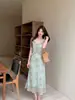 Precio Especial, Sin Devoluciones ni CambiosVestido de Tirantes de Encaje con Estampado Xiu Xixi, Vestido de Vacaciones Puro y Atractivo para Mujer K82378
