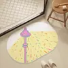Alfombrilla absorbente de tierra de diatomeas dura de dibujos animados personalizada, alfombrilla de pie de secado rápido para baño, alfombrilla de pie antideslizante para entrada de baño y inodoro