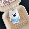 Chaveiro de Pelúcia Ursinho Animal Desenho Animado Cachorro West Highland Pingente para Bolsa Broche Chaveiro