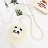 Linda Bolsa Cruzada Pequeña Redonda de Paja Tejida para Niños, Bolsa de Viaje de Playa de Dibujos Animados de Alto Valor para Niños y Niñas