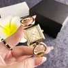 Relógio com Diamantes, Relógio Retro Dourado, Pulseira Fashion, Quadrado Novo Estilo, Luxo Acessível Feminino Elegante Ins Relógio de Quartzo