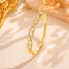 Pulseira de corrente geométrica luxuosa com diamantes, delicada e elegante, adequada para o trabalho e encontros, um presente de aniversário perfeito