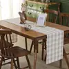 Toalha de Mesa Xadrez Natalina Estilo Americano, Poliéster-Linho, Impermeável, à Prova de Óleo, Resistente ao Calor, Bordada, Espessada, Adequada para Uso em Hotel e Casa, Toalha de Mesa Redonda
