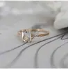 Anillo Abierto de Lujo Ligero Estilo Japonés de Diseño de Nicho Sentido de Alta Gama Chapado en Oro Chapado en Diamantes Accesorios de Joyería para Mujer