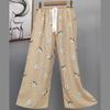 Pantalones de Pijama de Algodón Finos de Verano para Mujer con Estampado de Dibujos Animados, Pantalones de Pierna Ancha para Mujeres Embarazadas, Tallas Grandes, Adecuados para Usar Afuera, Pantalones Largos de Algodón, Exportación