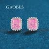 Pendientes de plata de ley 925 con corte de flor de hielo, muy populares en venta, para mujer, con diseño de padma rojo, rosa, dorado y azul marino, joyería de plata de alta calidad.