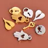Accesorios de joyería de acero de titanio pulido diy alas de palma huecas candado de llave símbolo de sol estrella brújula colgante