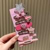 Pasador Dulce de Princesa Estilo Ins con Flequillo Lateral, Pinza para el Cabello Delicada y Versátil, Accesorio para el Cabello de Color Dopamina