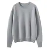 Suéter de Cachemira de Alta Gama Otoño e Invierno Nuevo Estilo para Mujer Cuello Redondo Jersey Grueso Tejido de Cachemira Sudadera Suéter