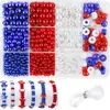Caja de Set de Pulseras de Perlas Más Vendida Transfronteriza Serie del Día de la Independencia Americana Pulsera DIY Cuentas de Letras de Arcilla Suave Accesorios de Joyería