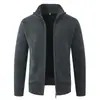 E-commerce Transfronteiriço Jaqueta Cardigan Suéter Amazon Jaqueta Peluciada Outono Inverno Masculina Slim Fit Quente Grossa Zíper Top