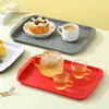 Bandeja de Plástico con Doble Reposabrazos Hotel Restaurante Plato de Cena Bocadillo Bandeja de Té Comercial Comida Rápida Comedor Bandeja Rectangular Portátil