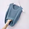 Colete Novo Estilo Feminino Roupa Externa Interna Slim-fit Cor Sólida Com Fio Gola Redonda Sem Mangas Top Emagrecedor Versátil Tamanho Grande Fino Base