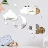 Pegatinas de Pared Espejo Acrílico Luna Estrellas Nubes Pegatinas de Pared Acrílicas con Adhesivo Calcomanías de Arte Decoración de Pared