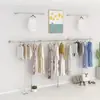 Estante de Exhibición para Tienda de Ropa de Acero Inoxidable de Pared a Piso Simple Colgador de Ropa para Ropa de Hombre y Mujer