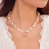 Set de Collar y Pulsera Bohemio de Vacaciones Europeo y Americano Femenino Ins Verano Dopamina Grava Estrella de Mar Caracola Collar