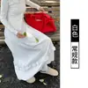 Novo saia longa casual doce de nicho estilo coreano para o verão com bordas franzidas e estampa floral, cintura alta, versátil e modeladora para mulheres
