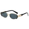 Nuevos Lentes Pequeños Ovalados de Metal Retro Transfronterizos Estilo Europeo y Americano Modernos Hip-Hop Moda Gafas de Sol para Hombres