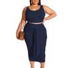 Traje de falda ajustado de color liso sin mangas, sexy, con tirantes, informal, para mujer europea y americana, de comercio exterior de Amazon