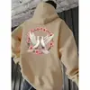 Sudadera con Capucha Exportación Transfronteriza Estampado Doble Flor Paloma Blanca Amazon Wish Una Pieza Al Por Mayor Temu